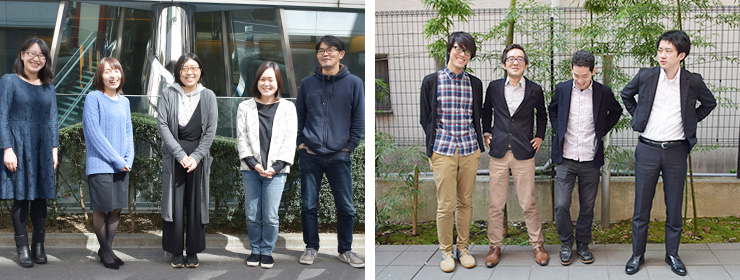 左:クリエイター陣(+シェルパ部長:矢澤)/右:ディレクター陣